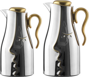 Al Saif Gallery Hawaa Thermos Set, 0.7/1 Liter, 2 Pieces, Inner Glass Case, Outer Plastic Body - Silver product image 2