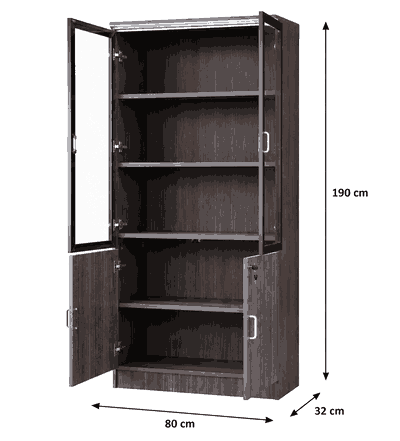 دولاب ملفات خشب، 190×80×32 سم - رمادي غامق product image 3
