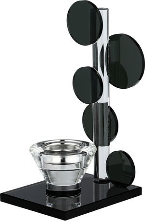 مبخرة زجاج السيف غاليري، 9.5x12x21 سم، قاعدة مربع - أسود شفاف product image 2