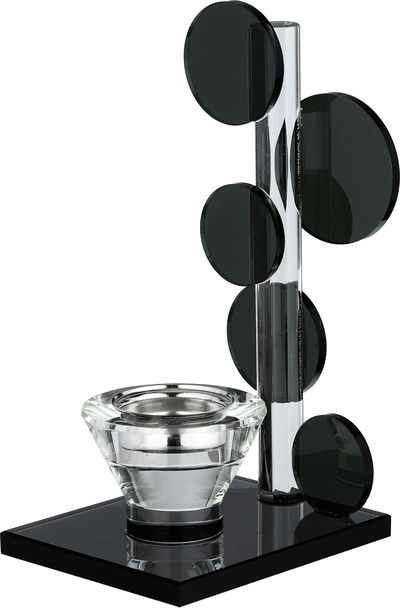 مبخرة زجاج السيف غاليري، 9.5x12x21 سم، قاعدة مربع - أسود شفاف product image 2