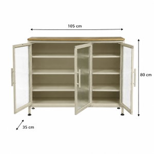 Modern buffet made of MDF wood and metal, 80×105×35 cm - Wooden product image 2