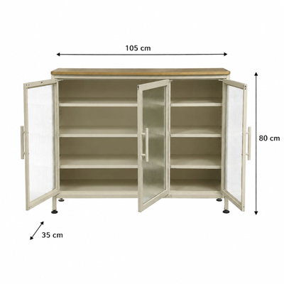 Modern buffet made of MDF wood and metal, 80×105×35 cm - Wooden product image 2