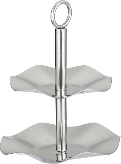 شيالة تقديم ستانلس استيل السيف غاليري، 23 / 18 سم، 2 دور، مموج - فضي product image 3