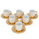 Al Saif Gallery Porcelain Coffee Cup Set, 12 Pieces - White and gold product image 2