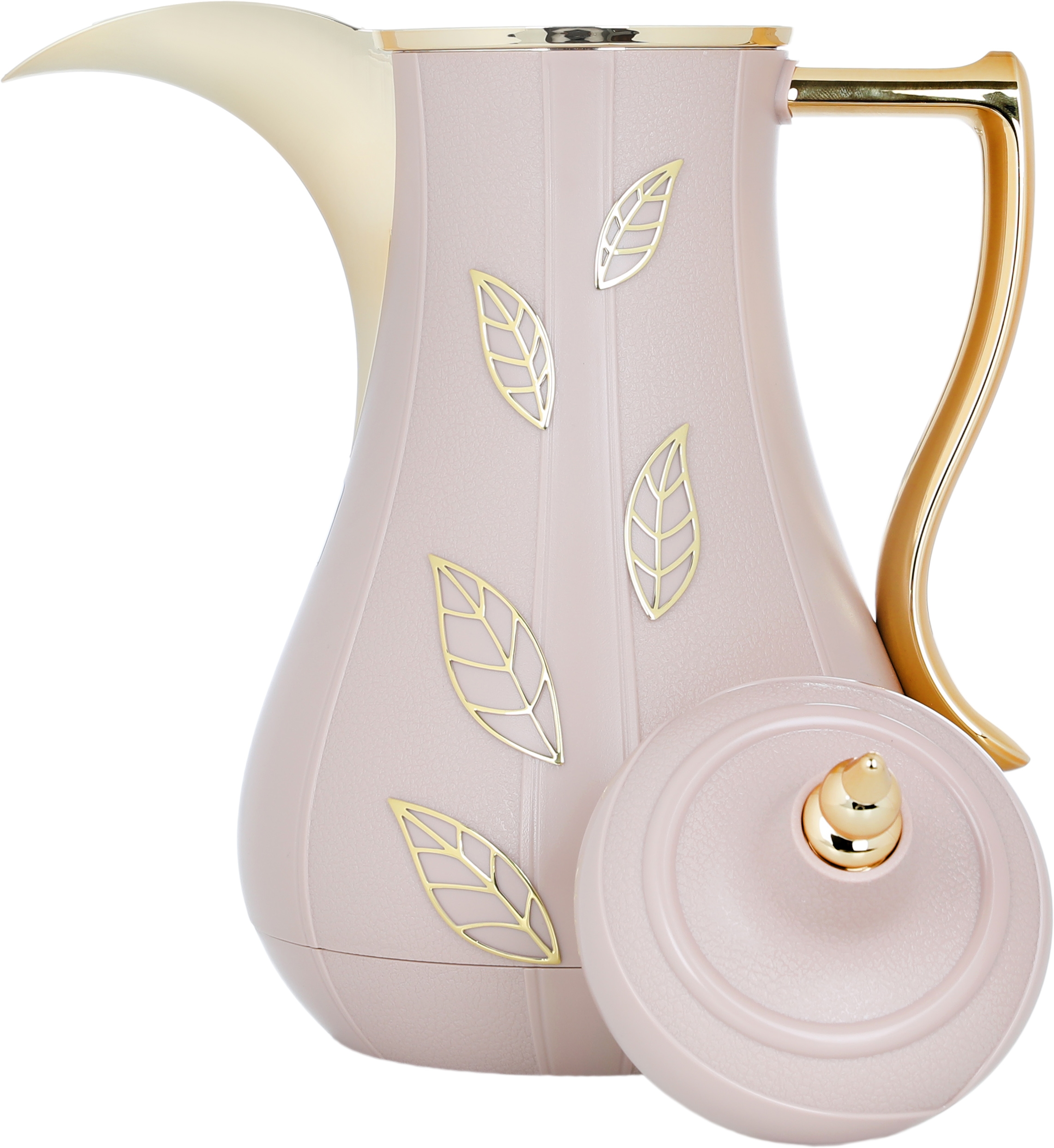 Al Saif Gallery Salma thermos set, 1 liter, 2 pieces, thermal glass inner shell, plastic outer shell - dark pink product image 2