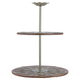 Al Saif Gallery Steel Sweets Serving Stand, 28 x 28 x 36 cm, 2 levels - Brown product image 1