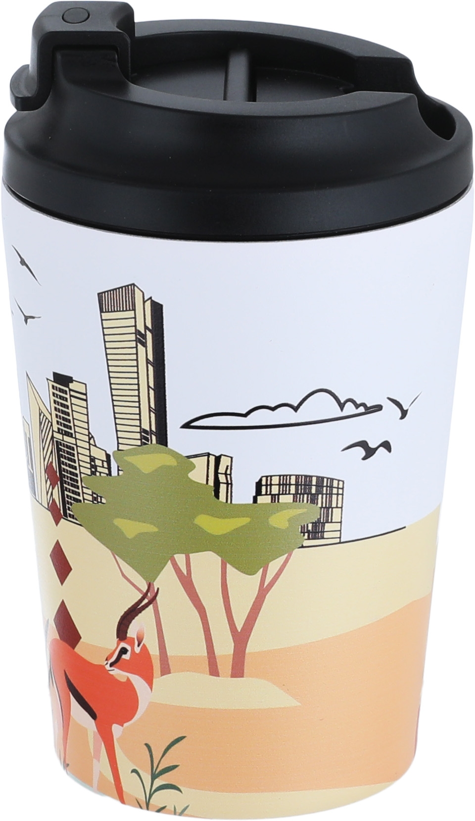 Al Saif Gallery Stainless Steel Deer Print Vacuum Insulated Mug, 240 ml, 8 oz - White product image 1