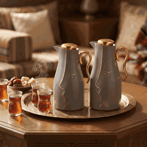 طقم ترامس حواء السيف غاليري، 0.7 / 1 لتر، قطعتين، حافظة داخلية زجاج حراري - رمادي فاتح product image 2