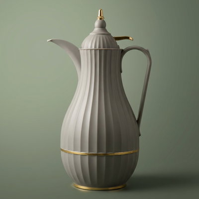 Al Saif Gallery Thermos Tamim 7, 0.6 liters, glass inner case, plastic outer frame - cappuccino product image 1