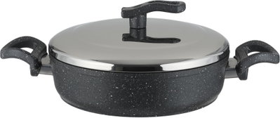 طقم قدور جرانيت مستر كوك، 18 قطعة، غطاء ستانلس ستيل - رمادي غامق product image 6