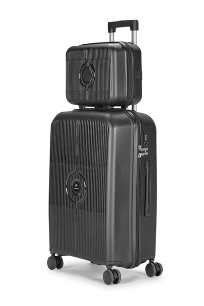 طقم شنط سفر بولي بروبيلين ليمرا، 4 مقاسات، 4 عجلات، بزاوية 360 درجة، LMA-PP529 - رمادي غامق product image 2