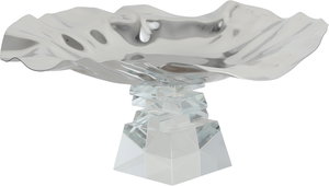 ستاند تقديم ستانلس استيل السيف غاليري، 23x23x12 سم، قاعدة مربع زجاج - فضي شفاف product image