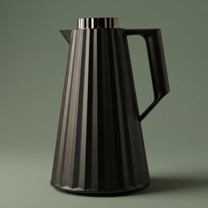 Elegance Figo Thermos, 1 liter, glass inner container, nickel lid - black product image