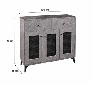 Modern MDF wooden buffet, 95×100×35 cm - Gray product image 2