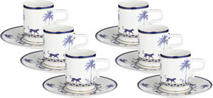 Al Saif Gallery Turkish Porcelain Coffee Cup Set, 14cm, 12 Pieces, Saucers - White/Blue product image