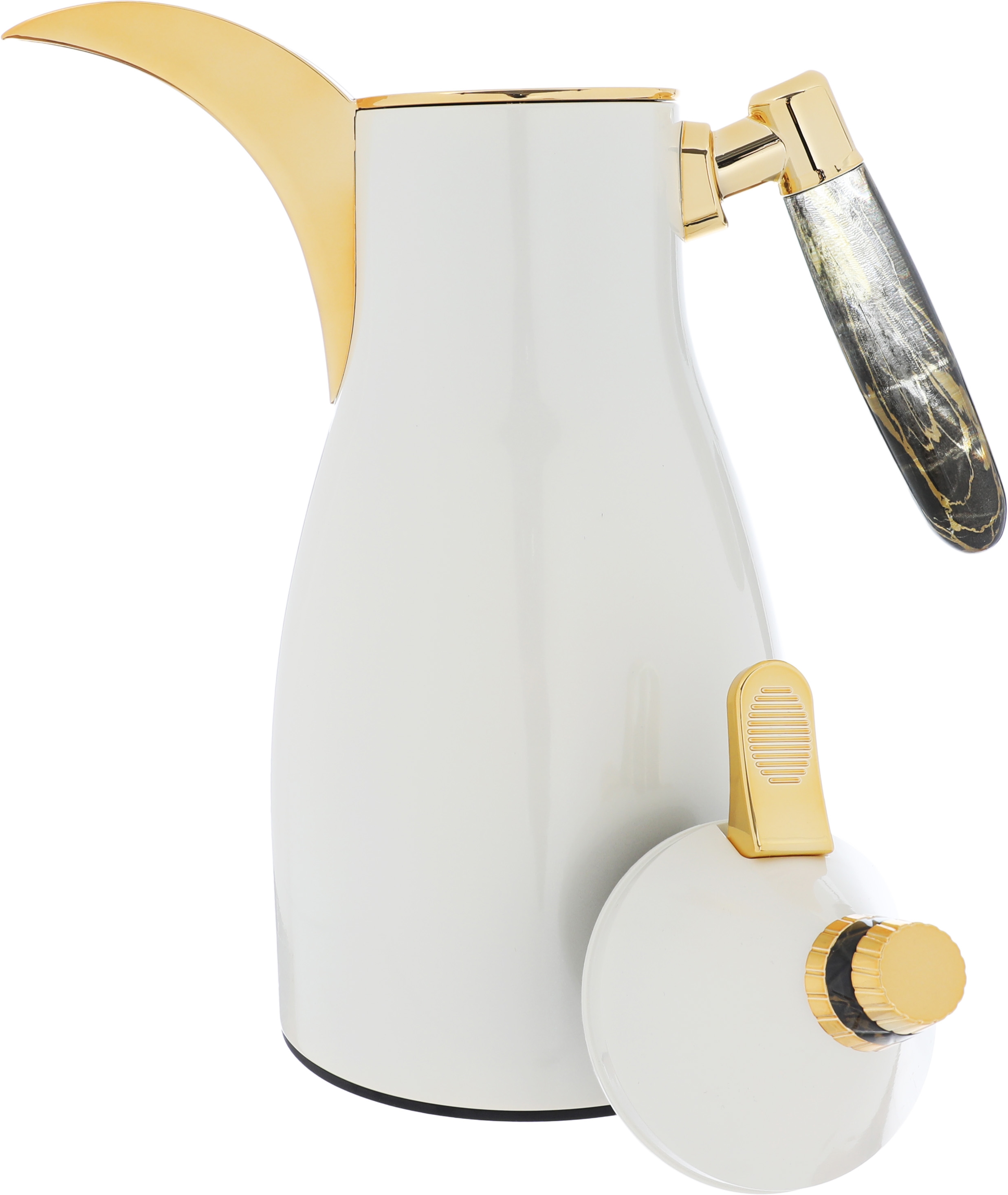 Al Saif Gallery Maimouna thermos set, two pieces, 1/1 liter, thermal glass inner shell, steel outer shell - pearl product image 3