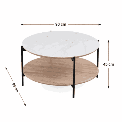 طقم طاولات خشب MDF و معدن، 5 قطع - اسود رمادي product image 4