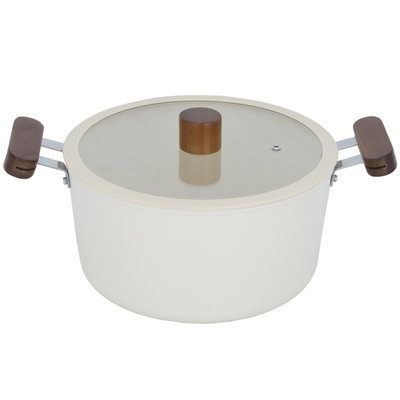 Tornado Ceramic Pot, 24 cm, Wooden Handle - Beige product image 2