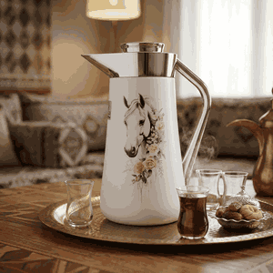 Al-Saif Gallery Al-Huda Stainless Steel Thermos, 1 Liter, Silver Handle, Push Button - White product image 2