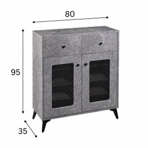 Modern MDF wooden buffet, 95×80×35 cm - Gray product image 2