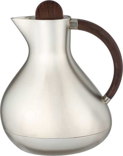 Al Saif Gallery Layal Thermos Set, 0.6/0.9 Liter, 2 Pieces, Glass Interior, Plastic Exterior, Wooden Handle, Push Button - Wooden Silver product image 6