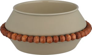 Al Saif Gallery Stainless Steel Serving Bowl, 22x22x10 cm, Deep Round, Base - Beige Brown product image
