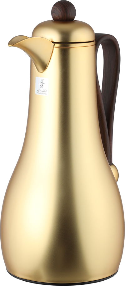 طقم ترامس غيم السيف غاليري، قطعتين، 1/1 لتر، حافظة داخلية زجاج، يد خشبي - ذهبي product image 4