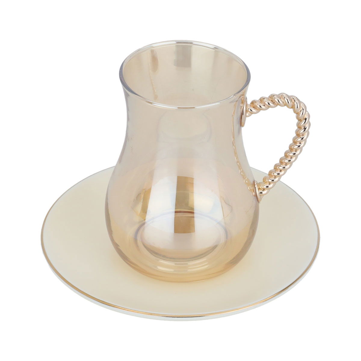 طقم تقديم شاي وقهوة بورسلان السيف غاليري، مشجر بذهبي، 52 قطعة - بيج product image 4