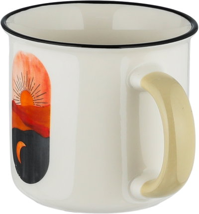 Al Saif Gallery Porcelain Mug, 350ml, Sunrise Pattern with Black Rim - White product image 3