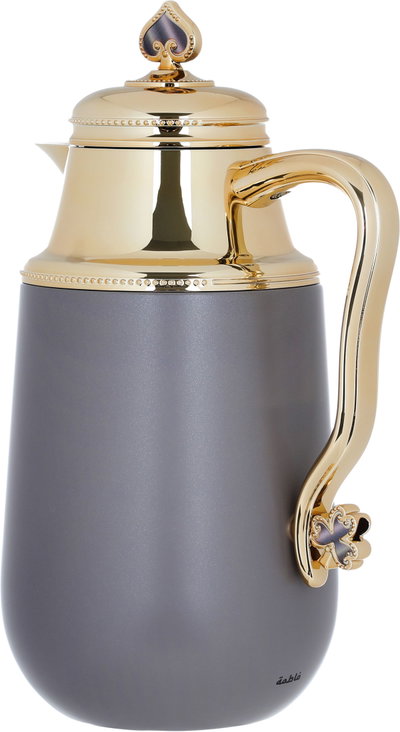 Al Saif Gallery Fatima thermos set, 1/0.7 liter, two pieces, thermal glass inner shell, steel outer shell - Cappuccino product image 9