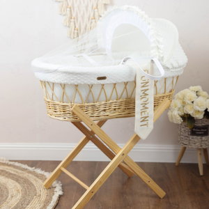 سرير موسى قطن فان مومنت، 76×42×76 سم، حامل خشب - ابيض product image