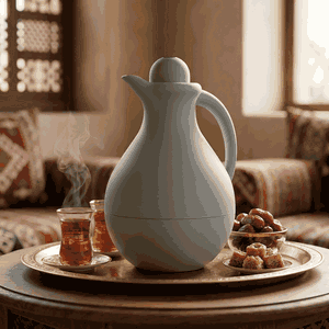 Banan Timeless Thermos, 1 Liter, Glass Interior, Push-Button Lid - Light Gray product image 2