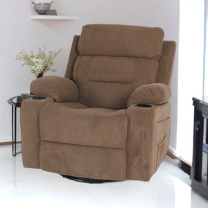 كرسي استرخاء دوار قماش، 100×80×50 سم - بني product image