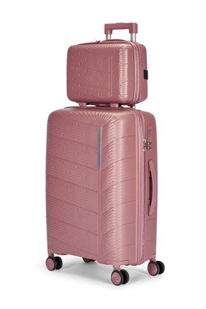 طقم شنط سفر بولي بروبيلين ليمرا، 4 مقاسات، 4 عجلات، بزاوية 360 درجة، LMA-PP503 - روزجولد product image 2