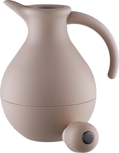 Banan Timeless Thermos, 1 Liter, Glass Interior, Push-Button Lid - Light Brown product image 5