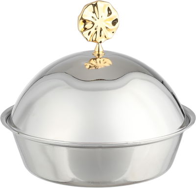 تمرية بغطاء ستانلس ستيل السيف غاليري، 14.7x14.7x9 سم، دائري - فضي ذهبي product image 3