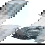 طقم تقديم شاي وقهوة زجاج صحن رخام السيف غاليري، 18 قطعة - شفاف أسود product image 1