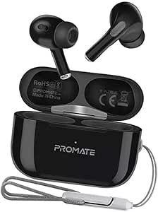 سماعة أذن مع حافظة شحن لاسلكي بروميت، بلوتوث 5.3، 30 ساعة، ميكروفون - أسود product image 1