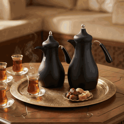 ‫طقم ترامس سما السيف غاليري، 0.7 / 1 لتر، قطعتين، حافظة داخلية زجاج حراري، هيكل خارجي استيل - أسود product image 2