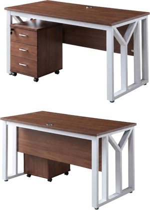 مكتب إداري خشب MDF، 140x70x75 سم - بني ابيض product image