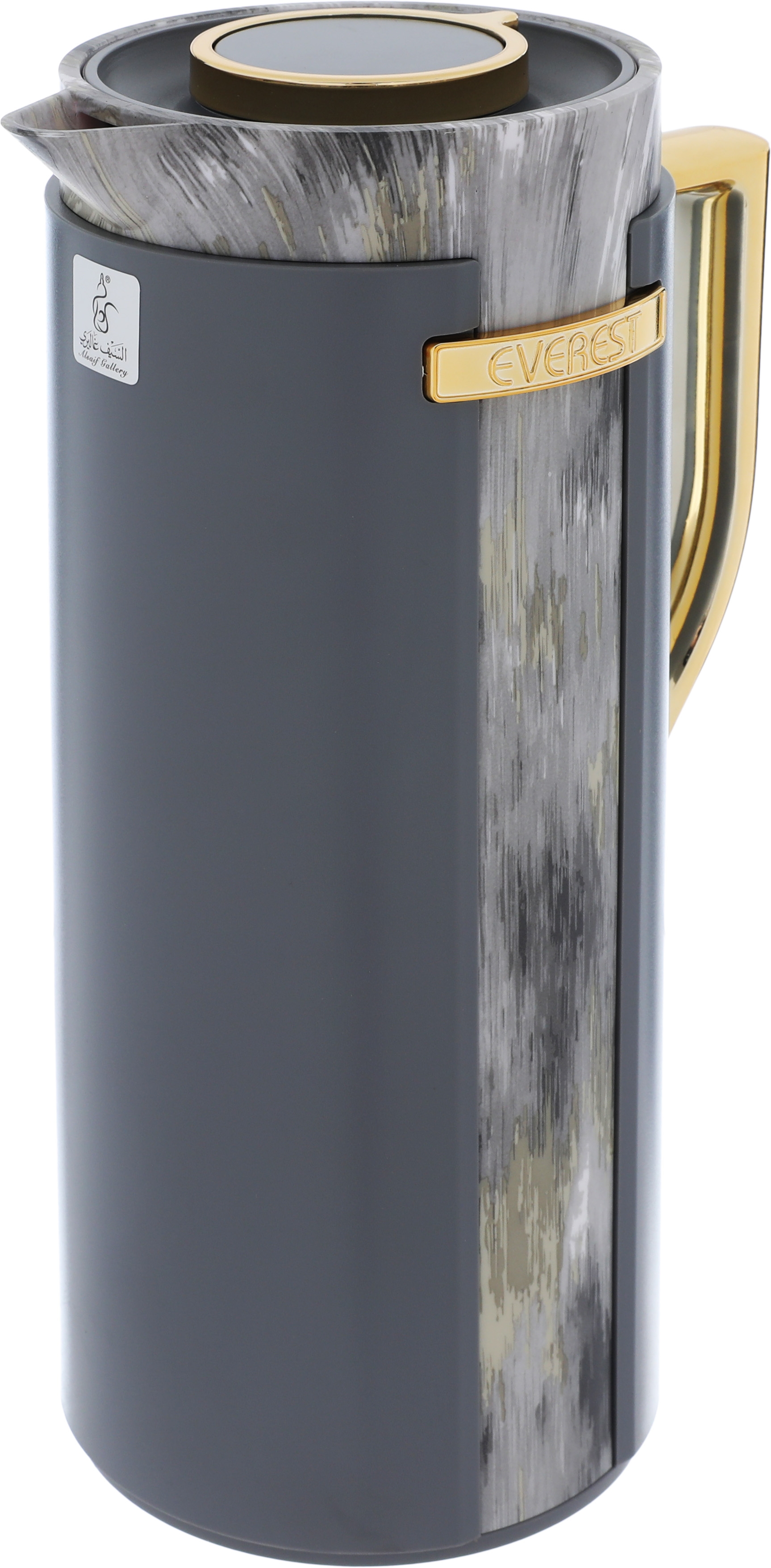 Everest Widad Thermos, golden handle, 1 liter, thermal glass inner shell, plastic outer shell - gray product image 3