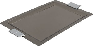 Al Saif Gallery Steel Serving Tray, 43x27.8x1.6 cm - Glossy Black Silver product image