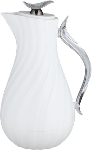 Glory Layal Thermos, 1 Liter, Glass Interior, Transparent Handle, Push-Button Lid - White product image 2