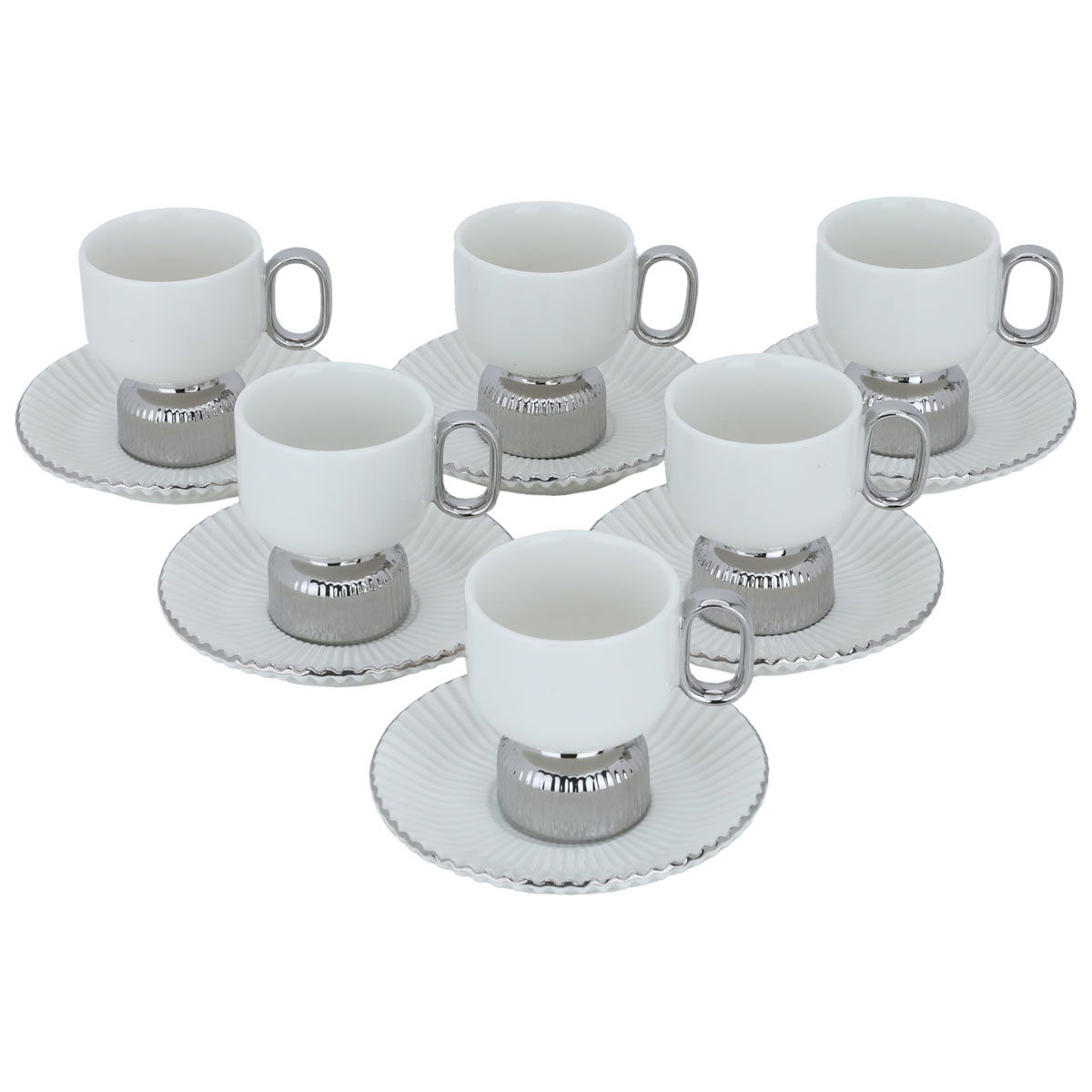 طقم فناجين قهوة بورسلان السيف غاليري، 12 قطعة - ابيض product image 2
