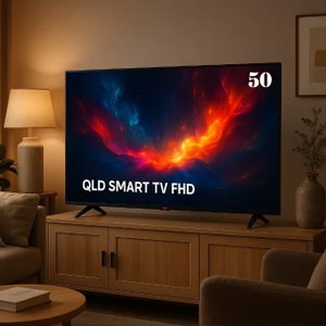 تلفزيون سمارت بدون اطار كيو ال دي، 50 بوصة، 4K UHD، شاشة LED، نظام ويب او اس، 2 ريموت كنترول، QLDT-50S4KW1 - اسود product image