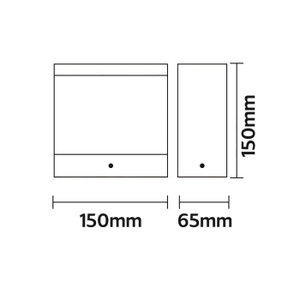 Norco Aluminum and Plastic Outdoor Lighting, 150x150 cm, 3000 Kelvin, 6W - Black product image 2