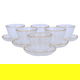 Al Saif Gallery Glass Arabic Coffee Cups and Saucer Set, 12 Pieces, 100 ml - Clear product image 2