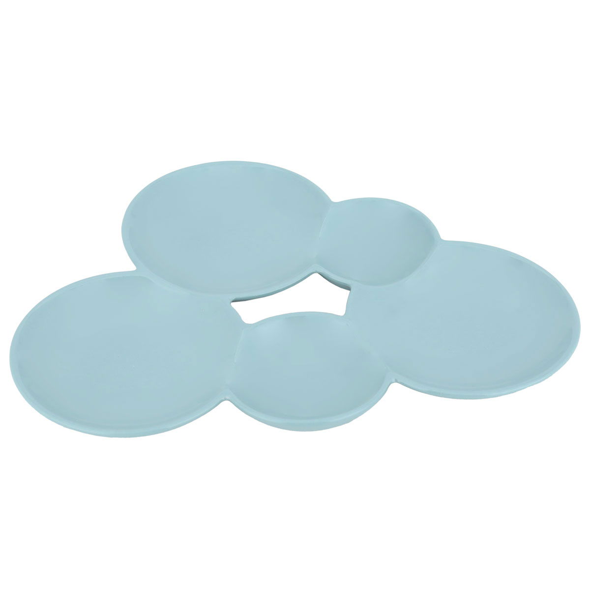 Al Saif Gallery ceramic serving plate, circular, divided, 5 boxes - green product image
