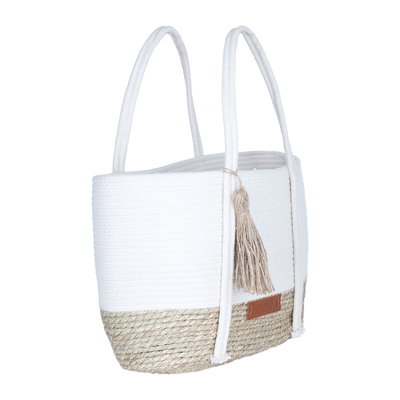 Al Saif Gallery wicker thermos bag, 40 x 30 cm - white beige product image 3