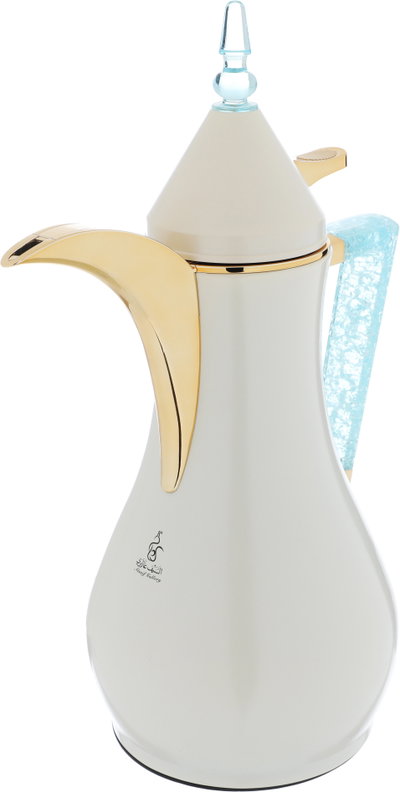 Al Saif Gallery Maha thermos set, two pieces, 1 liter, thermal glass inner shell, steel outer shell - pearl product image 9